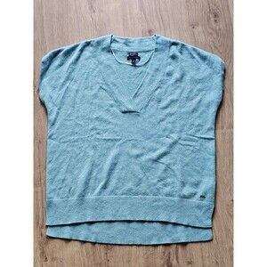 Tommy Hilfiger 100% Cashmere Pullover V-Neck Sweater Women's Large Blue